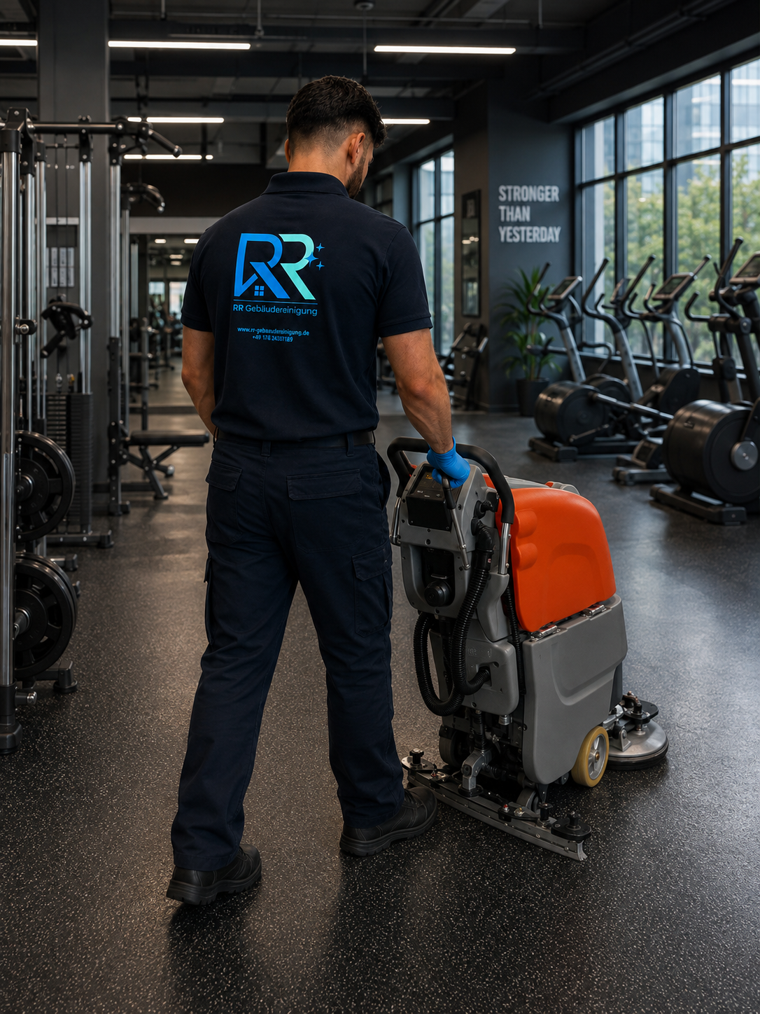 RR Gebäudereinigung Mitarbeiter bei der Arbeit